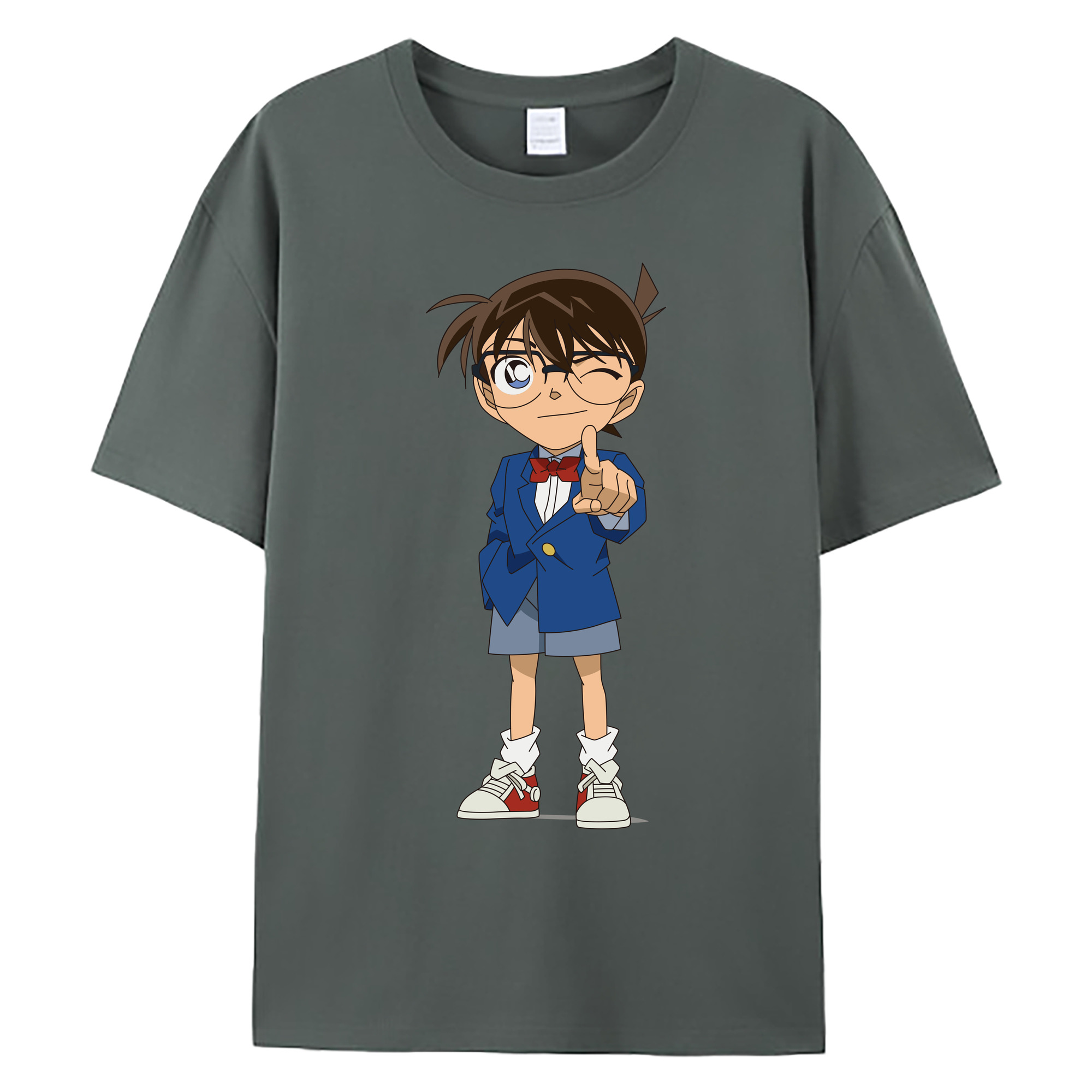 （画像用） 名探偵コナン 江戸川 コナン Detective Conan Conan Edogawa 綿100％ メンズ半袖Tシャツ｜肌触りやわらか＆通気性